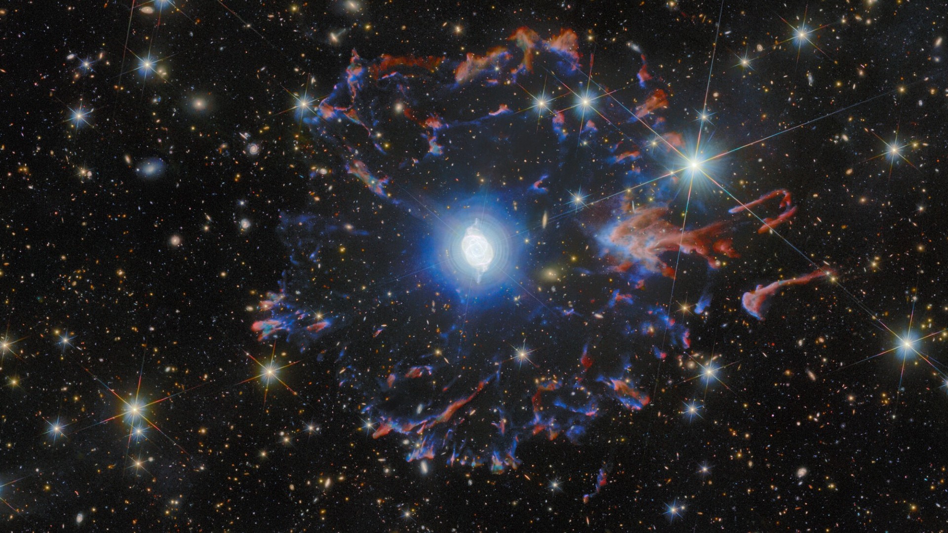 A massive galaxy caught dying in the most extreme protocluster